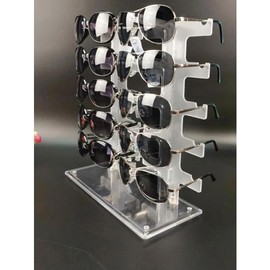 Gafas de sol Rack Acrílico Dos vasos de dos filas soporte para soporte de soporte para 10 pares de gafas, soporte de visualización de gafas