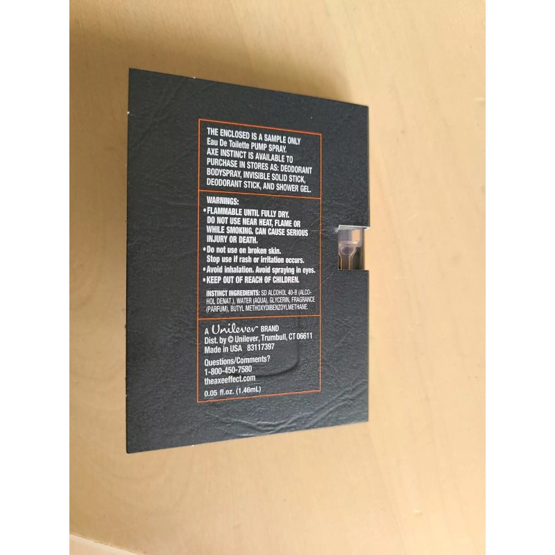 AXE INSTINCT Eau De Toilette .05 fl oz Sample/Travel Size