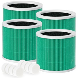 4 Pack HY1800 H13 True HEPA Replacement Filter (with Extra 8-Pieces Aroma Pad) Compatible with MORENTO/CHIVALZ/Loytio/AYAFATO/IOIOW HY1800 Purifier, 3-in-1 Filtration System