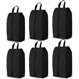 Shoe Bag, Set of 6 Shoe Bags, Waterproof Shoe Bags, Travel Shoe Bag, Shoe Bag for Travel, Suitcase, Portable Travel Accessories for Daily Use and Hiking, black, briefcase
