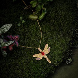 kanisee Women's Necklace, 925 Silver Necklace, Jewellery, Women's Gift for Women, Mum, Grandma, Girlfriend, Christmas Gifts (Libelula-Gold), Sterling Silver, Zirconium oxide