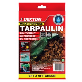 Dekton Tarpaulin 6ft x 9ft | 65 GSM Normal Green | Durable, Weather-Resistant Cover for Outdoor Use | Ideal for Camping, Gardening and Construction Projects | Lightweight and Easy to Handle
