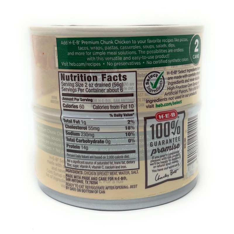 HEB H‑E‑B Premium Chunk Chicken Breast in Water - 10oz