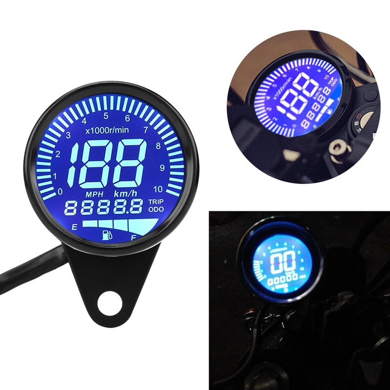 66mm Universal Digital LED Tachometer Speedometer Fuel Gauge Oil Level