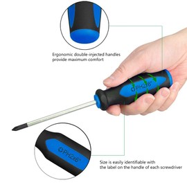 Magnetic Screwdrivers Set, 6 Pieces Slotted & Phillips Screwdriver with Permanent Magnetic Tips, Ergonomic Comfortable Handle,Rust Resistant Heavy Duty DIY Hand Tool Kit for Craftsman Repairing, Blue