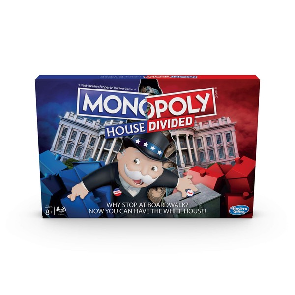 Monopoly House Divided Board Game: Elections and White House Themed Game; Board Game for Families and Kids Ages 8 and Up