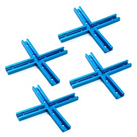 POWERTEC 71609-P4W 3" T-Track Intersection Kit with Predrilled Mounting Holes, 4 Sets, For Universal T track, T Track Accessories for Woodworking Jigs and Fixtures