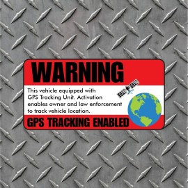 Wilson Graphics Inc. Warning GPS Vehicle Tracking Device Vinyl Decal - Thick Indoor/Outdoor