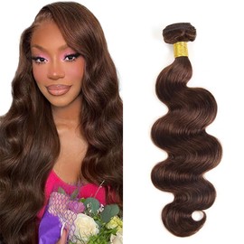 Color 4 Bundle Chocolate Brown Body Wave Human Hair Bundles 22 Inch Peruvian Color 4 Body Wave Human Hair 1 Bundle Dark Brown Bundles