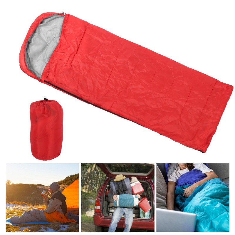 Adult Outdoor Envelope Sleeping Bag with Hood Waterproof for Camping