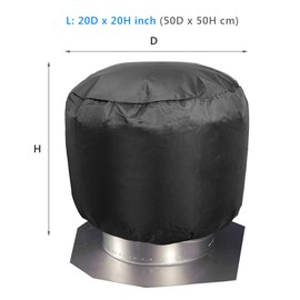 Turbine Vent Cover 2 Pack, Luxiv Roof Ventilator Cover Heavy Duty Turbine Ventilator Protector Shield Waterproof 420D Oxford Cloth Black (20D x 20W)