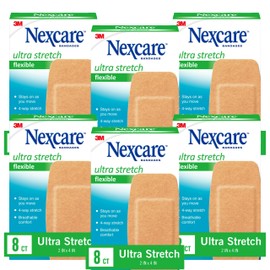 Nexcare Ultra Stretch Flexible Bandages, Knee and Elbow, 2 x 4 in, 48 Count