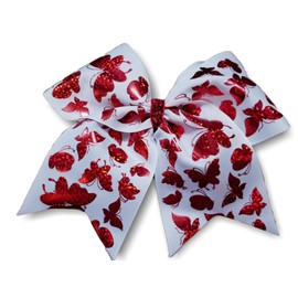 Cheer bows Holographic Red Butterflies Hair Bow