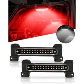SUNPIE UTV Dome Light, Universal SXS Wireless Roll Cage Interior Lights w/White&Red for Polaris(RZR/Ranger/General) Talon/Pioneer Canam Kawasaki(Teryx/Mule) Golf Cart Yamaha, Without Remote