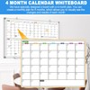 Calendar Whiteboard for Wall 36" x 24", 4 Month Magnetic