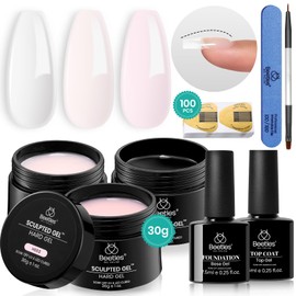 beetles Gel Polish Beetles Builder Gel for Nails-10 in 1 30g *3 Colors Builder Gel Nail Kit Nail Extension Clear Nude Pink Hard Gel Sculpted Gel with Base Top Coat Nail Forms Nail Pen Nail Art Manicurist Gift for Women