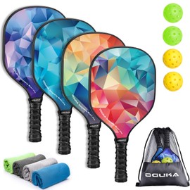 Oguka Pickleball Paddles, USAPA Approved Lightweight Pickleball Paddles Set of 4, 4 Pickleball Balls, 4 Cooling Towels& Bag, Premium Pickleball Rackets for Beginners & Pros