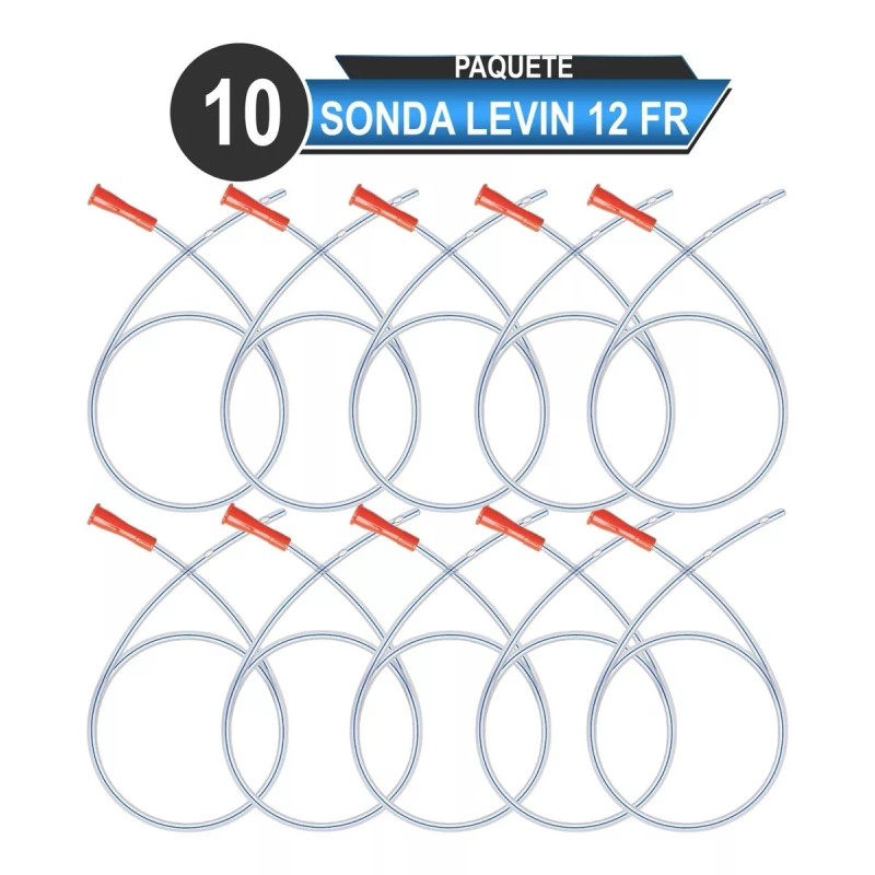 DM Sonda Gastrointestinal Levin 12 Fr Paquete Con 10 Piezas