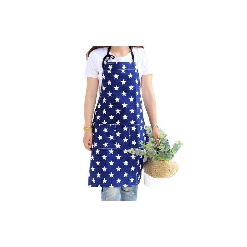 JameStyle26 Star Apron Cotton & Linen Star Women's Kitchen Apron
