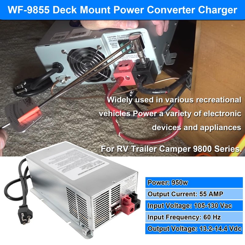 WF-9855 55 Amp Deck Mount Power Converter Replacement for RV