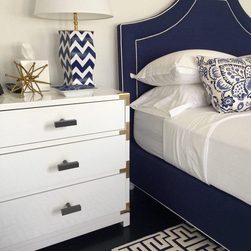 Astrée 5 Pack 50mm Matte Black Drawer Knobs Stainless Steel