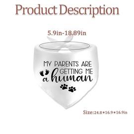 Pregnancy Announcement Gifts Bandana My Parents are Getting Me a Human Dog Bandana Baby Announcement Gifts Dogs Bandanas for Dogs Lover Gift for Pet Dog Scarf Accessories for Pregnancy Reveal Ideas