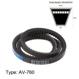 sourcing map Timing Belt 760 mm Inner Belt 10 mm Wide Rubber Drive Belt for Power Transmission