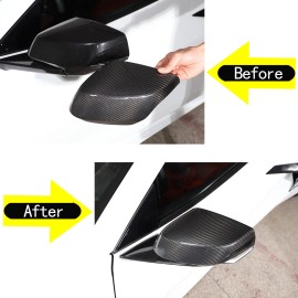 necar2020 Dry Carbon For Corvette C8 2020-24 Car Rear View Side Mirror Trim Styling Cover