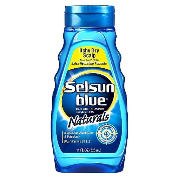 Selsun Blue Shampoo Naturals Dandruff Itchy Dry Scalp 11 Ounce (325ml) (6 Pack)