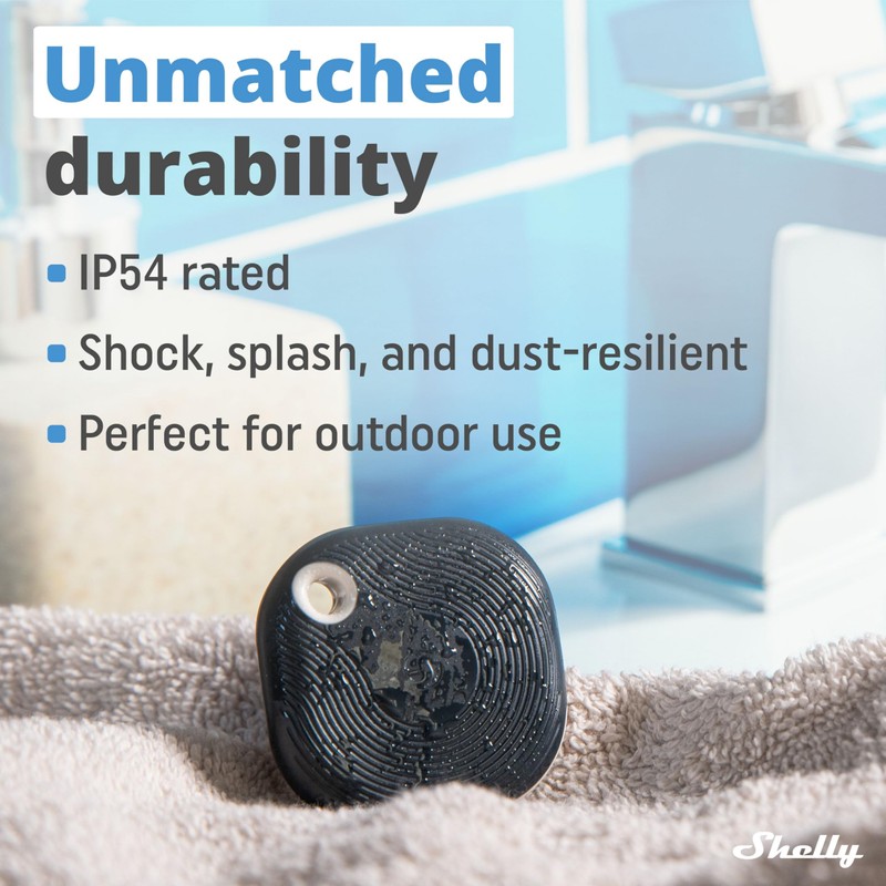 Shelly Blu Button Tough Black | Intelligent Bluetooth Button to