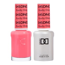 DND Gel Polish Set, Orange Collection, UV/LED Gel Polish and Air Dry Nail Lacquer, Matching Chip-Free Polish Duo, 545 Peachy Orange, 0.5 Fl Oz