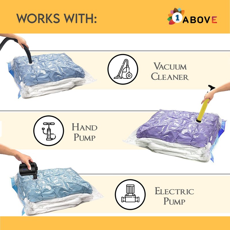 1ABOVE Pack of 6 Vacuum Compressed Storage Bags, Mould Moisture