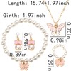 Butterfly Bracelet Ring Necklace Earrings for Women Preal Beaded Rings