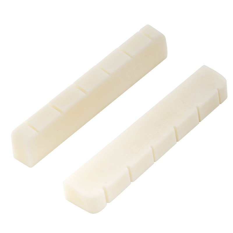 Muislcily Slotted 6-String Classical Guitar Bone Nut Guitar Parts, 52*6*9/8.5mm(Pack