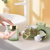 DASITON Bathroom Accessories Set,4Pcs Glass Bathroom Counter Set with Foaming