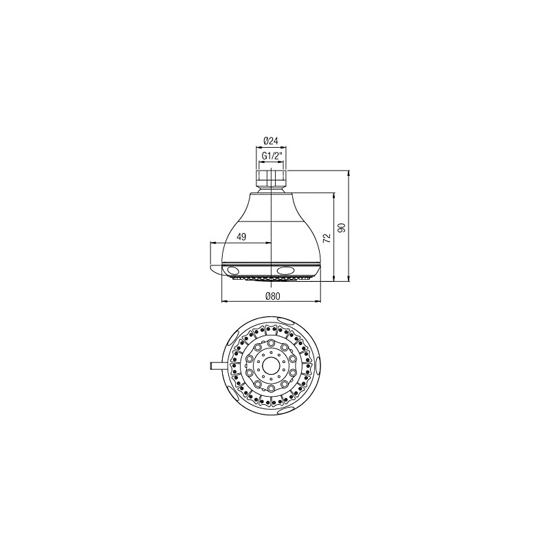 Paini Shower Head 4 Jet Types Drip Shower Head Chrome