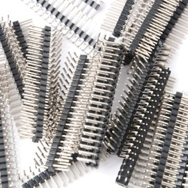 Qunqi 20Pcs 2.54mm 2 x 20-pin Breakaway Double Row Right Angle Pcb Pin Headers Connector for Prototype Shield