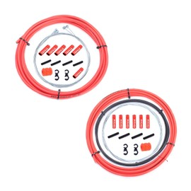 Risk Bicycle Cable Set with Housing - Universal Bike Brake & Shifter Replacement Cable - Protective Inner Line - Red - for Mountain Road Bike - 5mm Inside Diameter, Stainless Steel