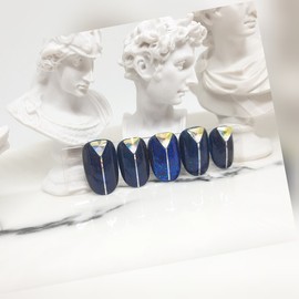 Bright Blue Handmade Nail Tips - Short Oval / 찬란한블루 수제네일팁 - 숏오발