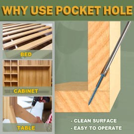 LIONMAX LIONMAX Pocket Hole Screws 1 Inch, 100 PCS Exterior Pocket Screw #8 x 1, Coarse Thread, Square Drive, Blue Coated Weather Resistant Pocket Hole Screws, 150MM Drive Bit Included