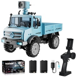 Hylukon 1:16 Scale Remote Control Truck with 720P Camera, 20km/h High Speed, Full Scale RC Rock Crawler, Rear Drive Climbing Car, Dual-Mode Remote Control for Kids & Adults