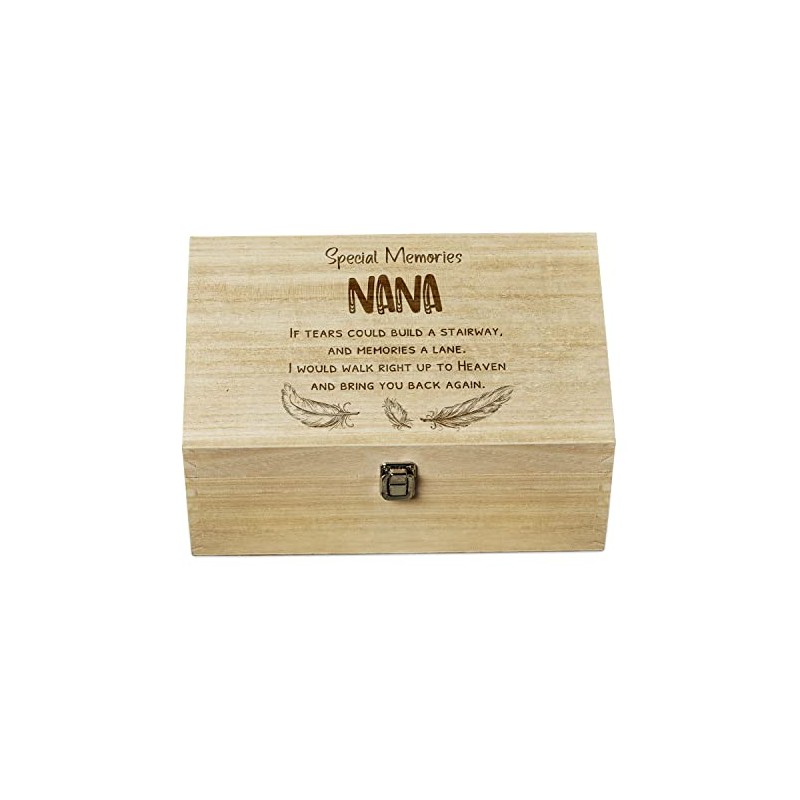 ukgiftstoreonline Nana Remembrance Large Wooden Memory Keepsake Box Gift
