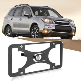 No Drill Front Bumper License Plate Mount Compatible with Compatible with Subaru Forester 2015-2023 Front Grille License Plate Mounting Bracket Holder Car License Plate Frames Accessories Kit