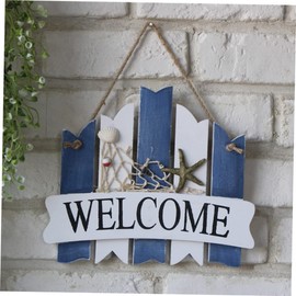 Homoyoyo Nautical Wall Decor Decoraciones Para Salas De Casa Coastal Decor Beach Themed Decor for Home Wreaths for Front Door Welcome Sign Board Porch White Pendant Bamboo Seaside