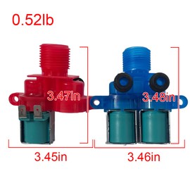 BOVZOR W10240949 Cold Water Inlet Valve W10240948 Hot Water Inlet Walve-Replacement for Whirlpool Washing MachineW10240949/W10921515/W11168740, 1/8" NPT Connection, 3000 PSI Max Pressure