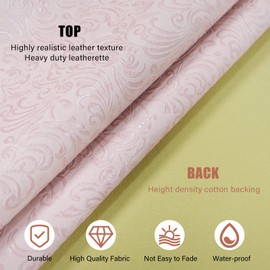 Embossed Faux Leather Fabric, 54"x72" Thick Durable Synthetic Upholstery Embossed Leather Vinyl, Soft Waterproof Durable, Replacement Renovate for Wallets, DIY Project, Furniture, 2 Yard-Pink