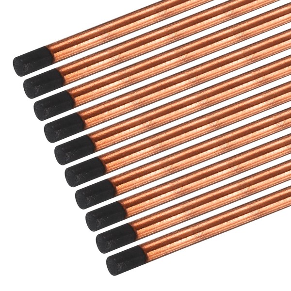 PATIKIL 10pcs 12mmx305mm(0.47"x12") Carbon Arc Air Gouging Rods Copper Graphite