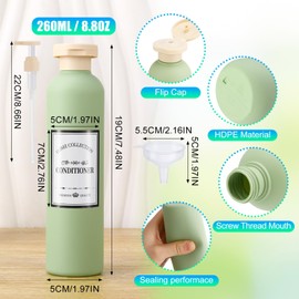 GSrenyu 4Pack Travel Bottles 260ml Leak Proof Squeeze Travel Containers with Pump and Lable, Plastic Empty Squeeze Bottles Refillable Containers for Toiletries Shampoo Conditioner Body Wash