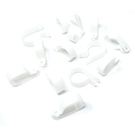 100pcs. P-Clips Plastic Nylon for Hose, Pipe, Cable, Wire, Tubing Wall Clamp Mount (White, 6.35mm)