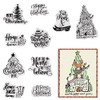 Estivaux Christmas Trees Flowers Leaves Clear Stamps for Card Making